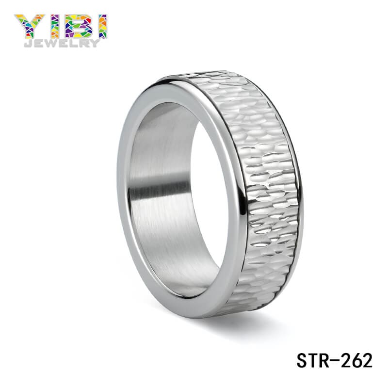hammered surgical stainless steel ring