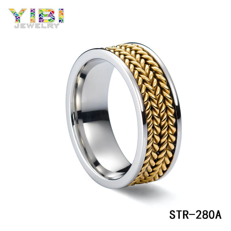 gold plated 316L stainless steel ring