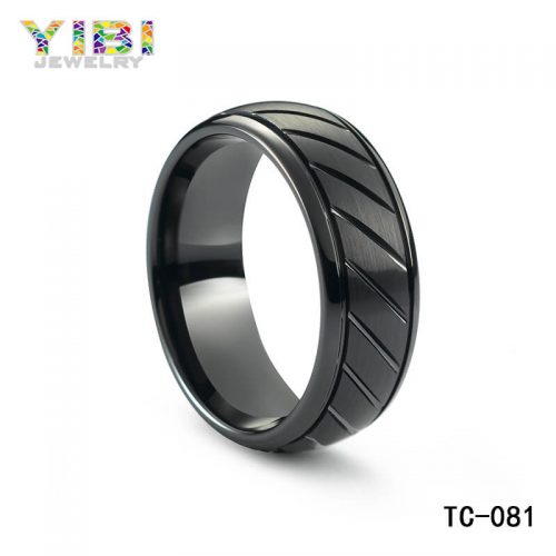 Brushed Tungsten Rings Jewelry