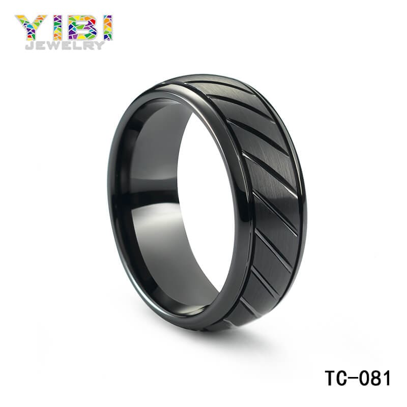 Brushed Tungsten Rings Jewelry