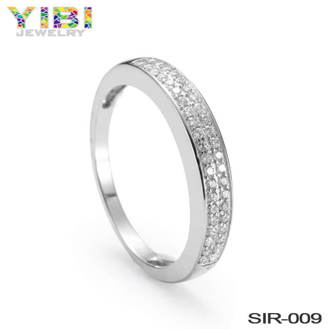 cz inlay women brass ring