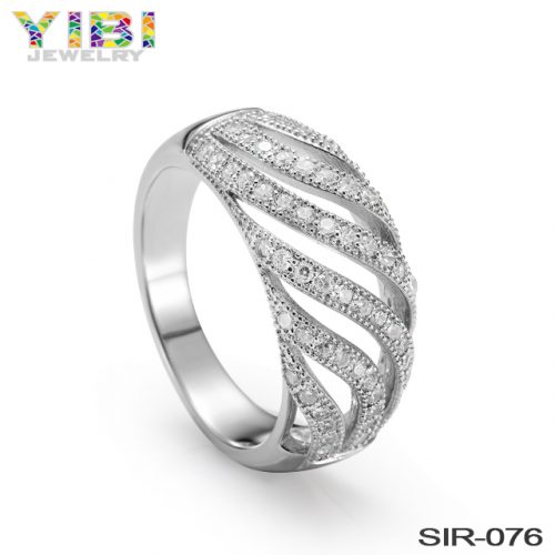 Elegant Women Brass CZ Ring