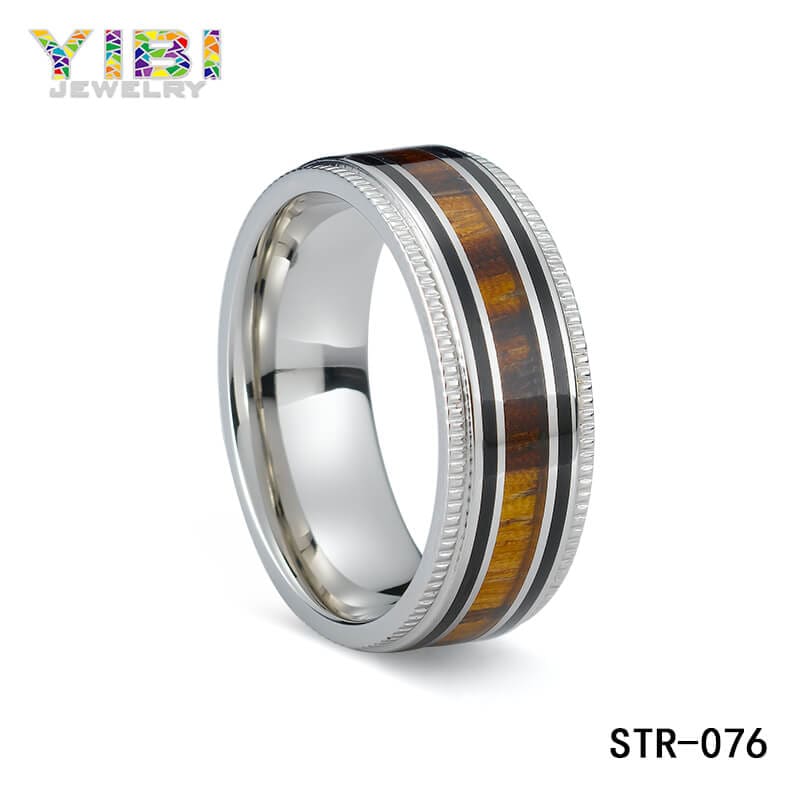men's wedding bands wood inlay jewelry manufacturers