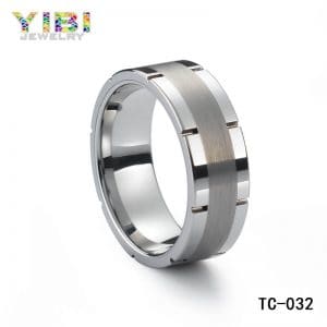 Brushed Tungsten Carbide Men Wedding Bands