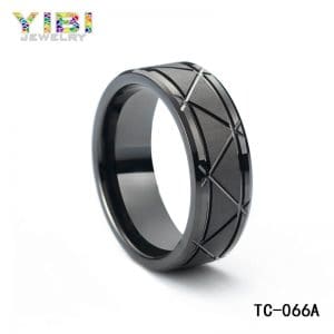 Men’s black tungsten wedding bands