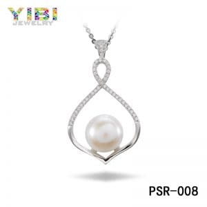brass single freshwater pearl necklace