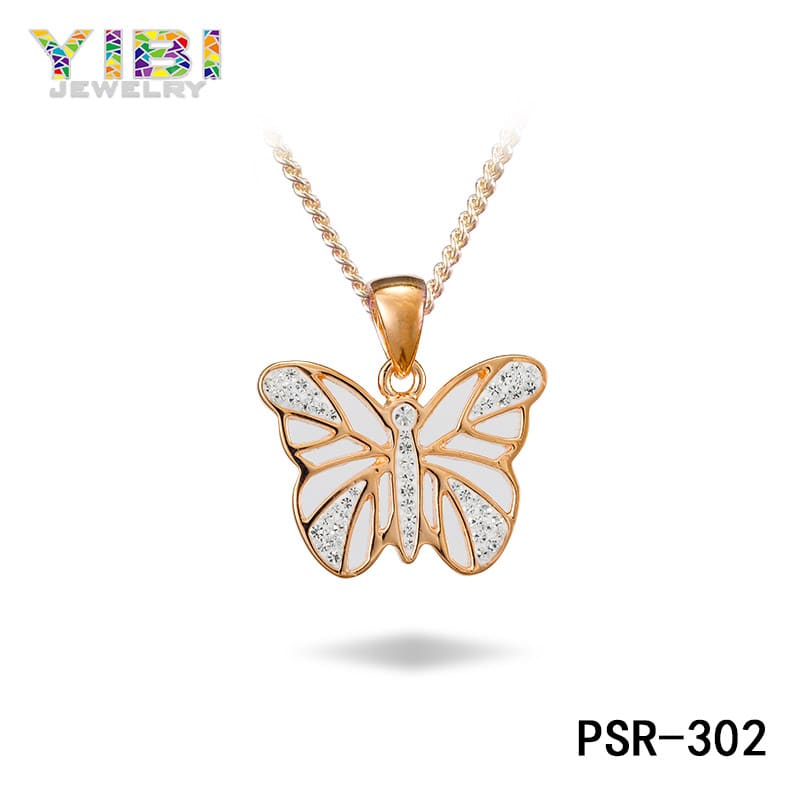 Gold plated brass butterfly cz jewellery