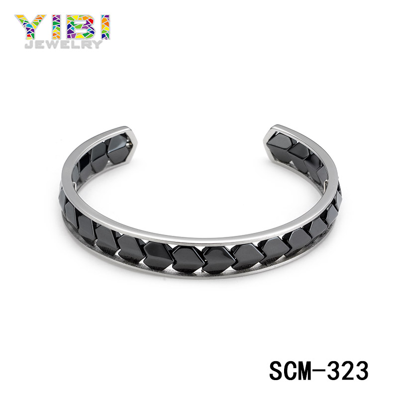 black stainless steel bracelet