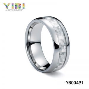 Men fashion stainless steel carbon fiber ring
