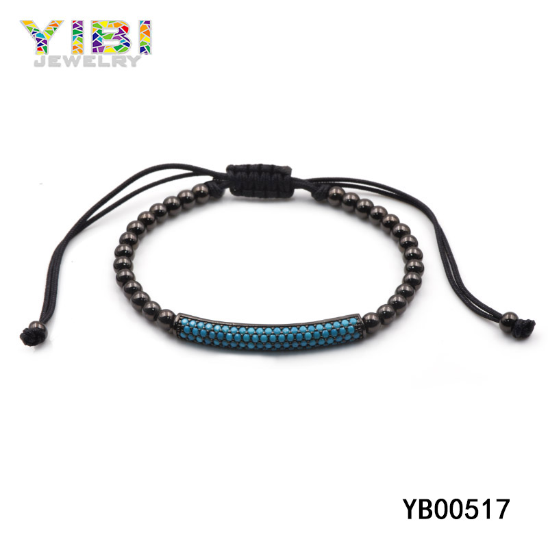 fashion men's black bead bracelet
