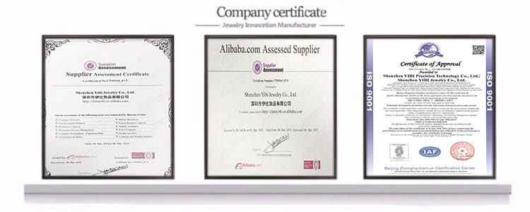 China Jewelry Manufacturer Certificates