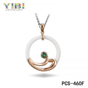 High-tech ceramic necklace with rose gold plated