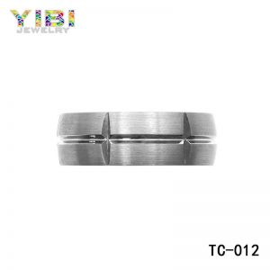 Brushed tungsten men wedding bands