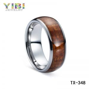 High Quality Koa Wood Inlay Tungsten Rings