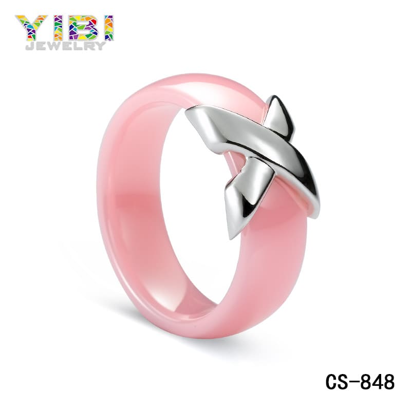 Pink ceramic silver jewelry