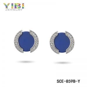 High quality ceramic cubic zirconia stud earrings