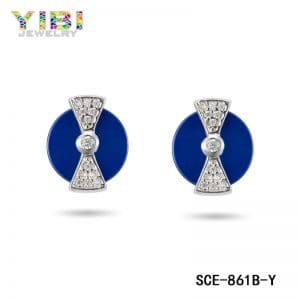 High quality ceramic cubic zirconia stud earrings