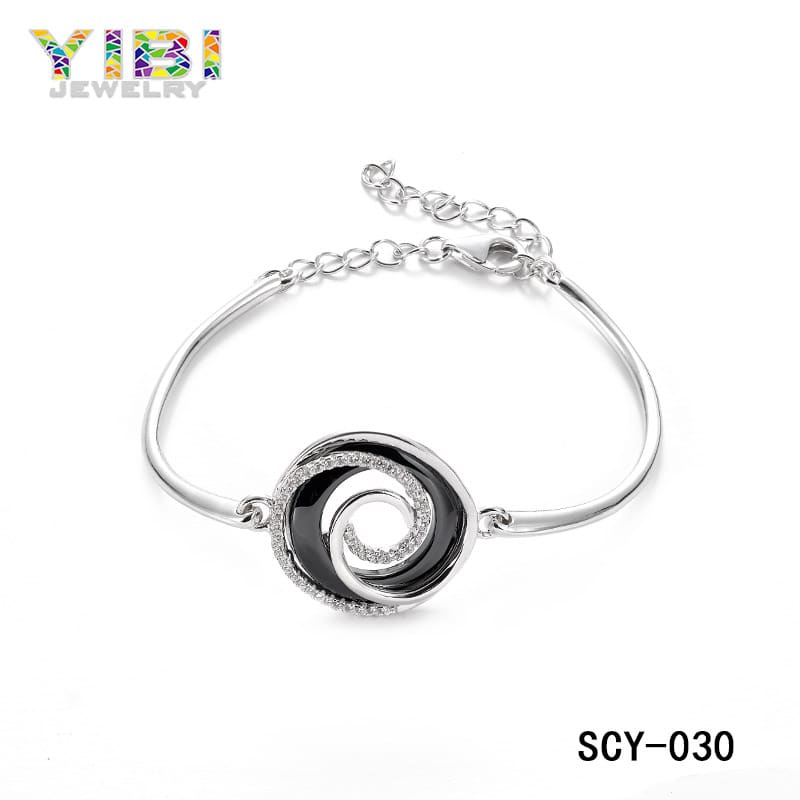 Ladies silver ceramic bracelet