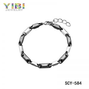 Modern high-tech ceramic silver jewelry bracelet