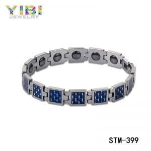 Men’s surgical steel carbon fiber bracelet