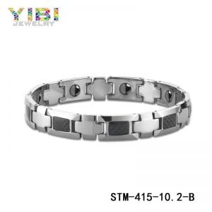 Surgical stainless steel carbon fiber bracelet