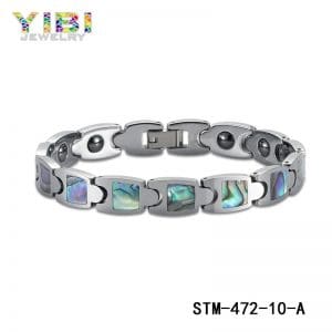 abalone shell inlay stainless steel bracelets