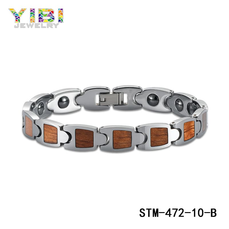 wood inlay metal jewelry