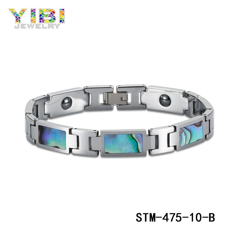 Surgical steel jewelry with abalone shell inlayOEM Manufacturer
