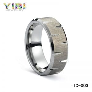 Modern men matte grey tungsten wedding band