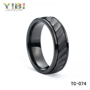 Matte black tungsten ring