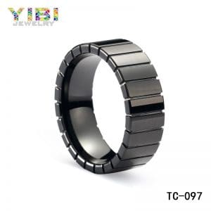 Classic men black tungsten wedding bands