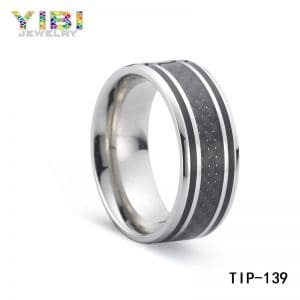 Stainless steel  carbon fiber men’s wedding ring