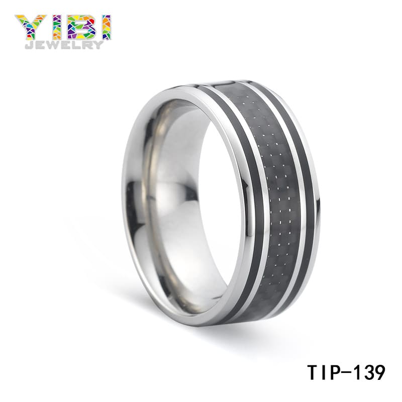 Carbon fiber men's wedding ring