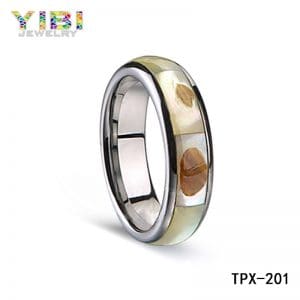 shell inlay tungsten carbide engagement rings