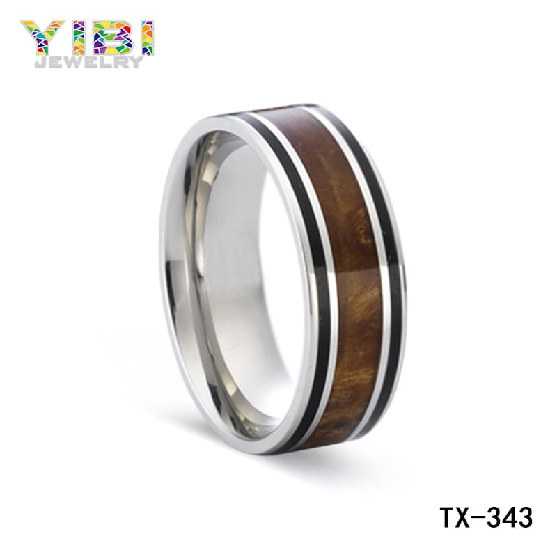 Hawaiian koa wood wedding band