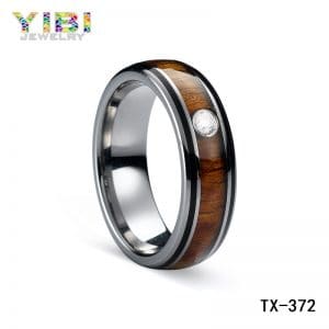 Tungsten koa wood wedding rings