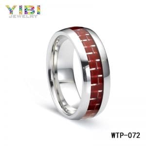 Modern men tungsten red carbon fiber ring