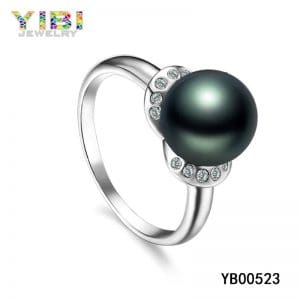 Authentic women’s brass cultured pearl ring jewelry