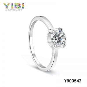 Round cut cubic zirconia rings, metal casting jewelry