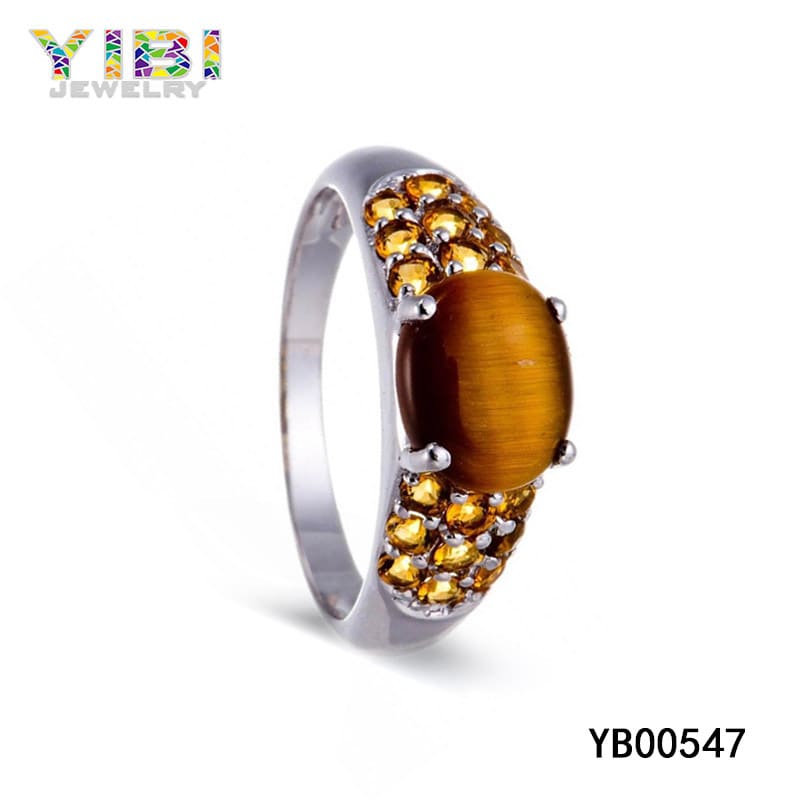 Brass tigers eye ring