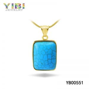 Gold plated brass jewelry with spider web turquoise inlay