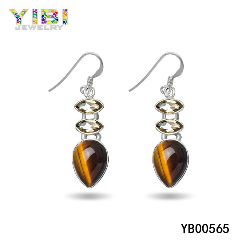 Brass tiger eye stone jewelry