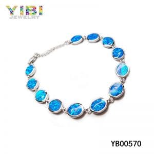 Blue fire opal bracelet