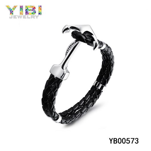 stainless steel Leather Bracelet supplier
