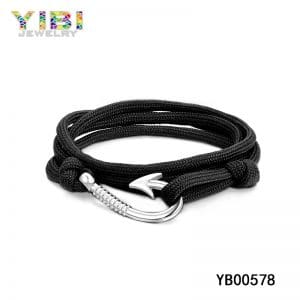 Surgical stainless steel  fish hook paracord bracelet