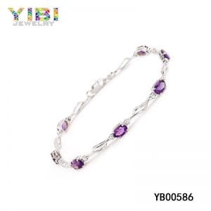 Purple amethyst bracelet, amethyst birthstone bracelet