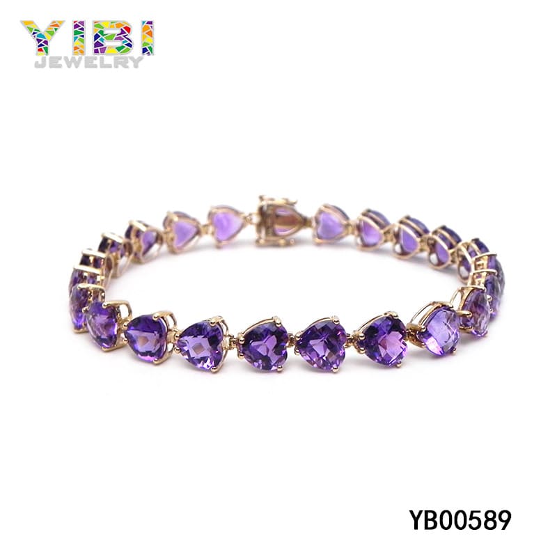 Amethyst heart bracelet deals