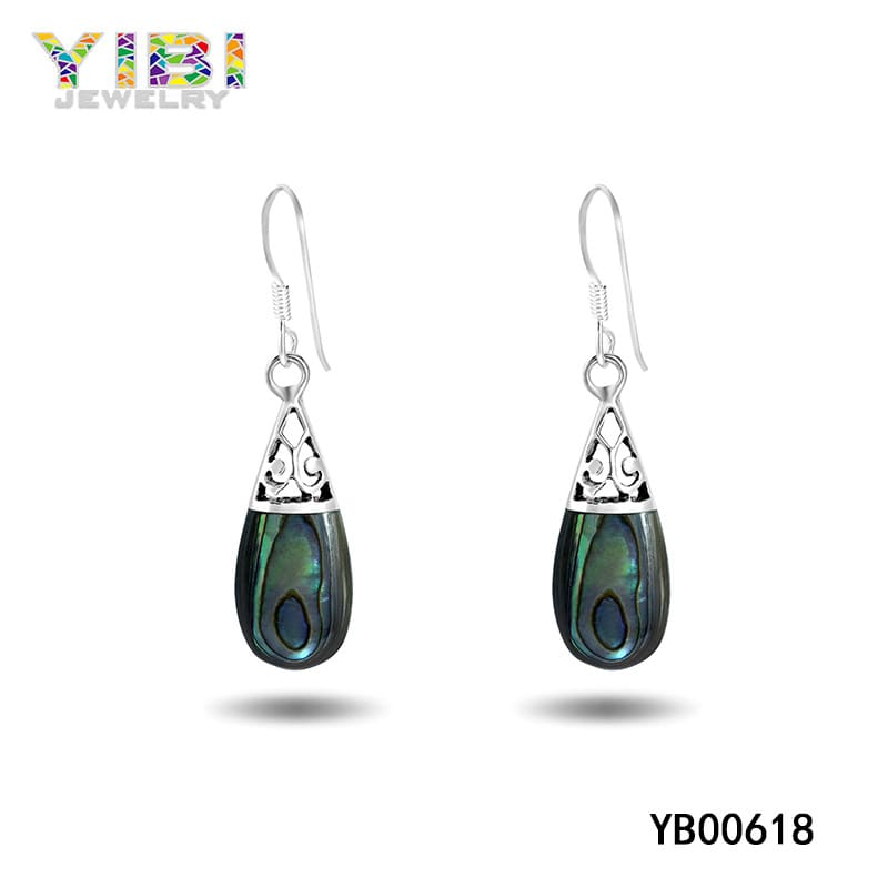 abalone shell inlay engagement earrings