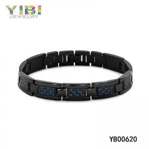 Surgical stainless steel men’s carbon fiber jewelry