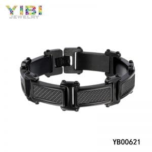 Modern stainless steel carbon fiber men jewelry